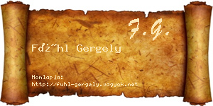 Fühl Gergely névjegykártya